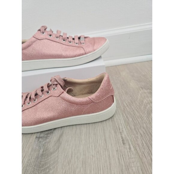 Ugg Milo Pink Glitter Lace Up Low Top Sparkle Sneaker Shoes Womens Size 10 - Picture 2 of 10